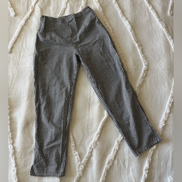 Doen Black and White Gingham waffle Cropped Pants Size 6 - Picture 2 of 7